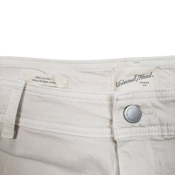 Universal Thread Wide Leg Ankle Jeans Juniors 17 Comfort Stretch Womens Beige - Picture 4 of 11